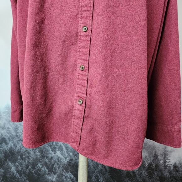 Land's End Big Casual Button Down Maroon Cotton Shirt | Men's XXL/T - Picture 3 of 15